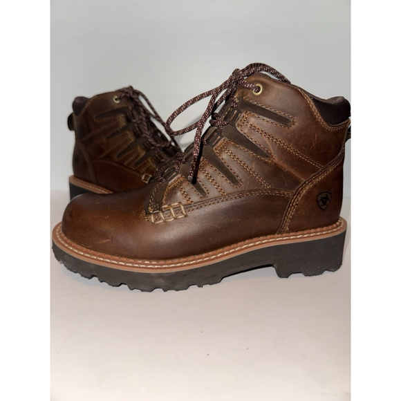 Ariat Women’s Leather Hiking Boots Size 8 Brown Lace Up Trail Work Boots - Picture 2 of 13